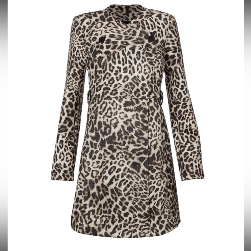 CAbi Sophia  Leopard Print Long Sleeve Dress Suit #4602 & #4609